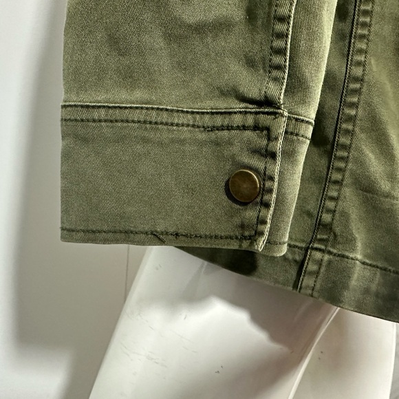 Lucky Brand Military Jacket M Cinched Waist Utility Army Olive Green Zip - Picture 7 of 13